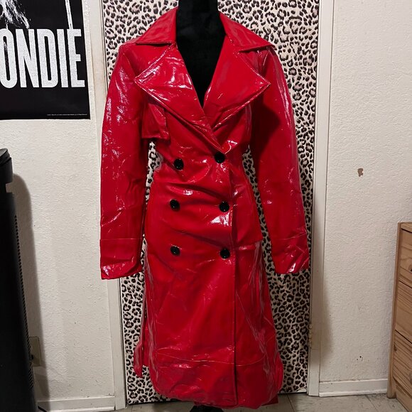 Red Rain/Trench Coat - Picture 1 of 4